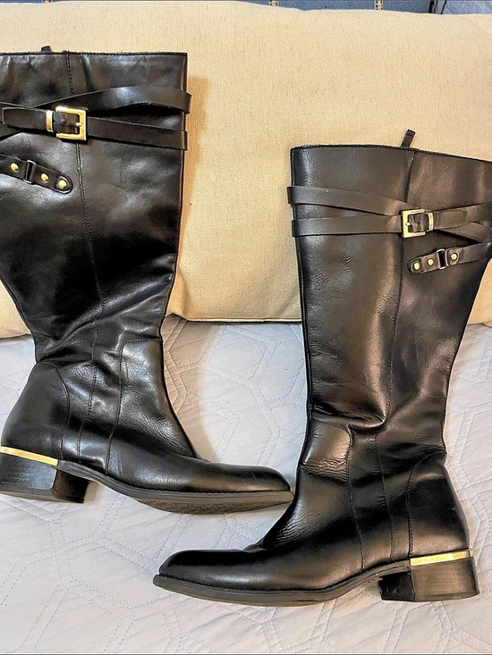 Franco Sarto Shoes - Franco Sarto Celeste Knee high Leather Wide Calf Boots Black US 10M